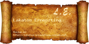 Lakatos Ernesztina névjegykártya