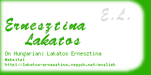 ernesztina lakatos business card